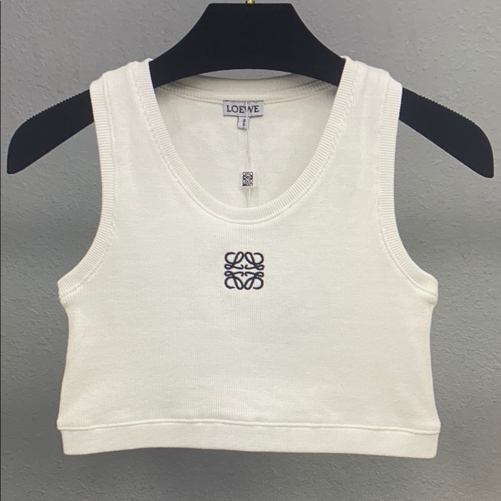 Loewe White Sleeveless Crop Top